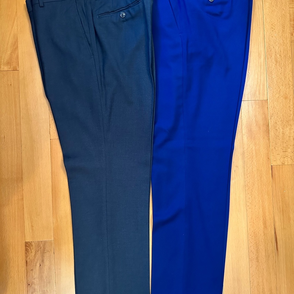 Lot of 2 Mens TAILORBYRD Collection Casual Dress Pants 36/32 Blue and Gray pants